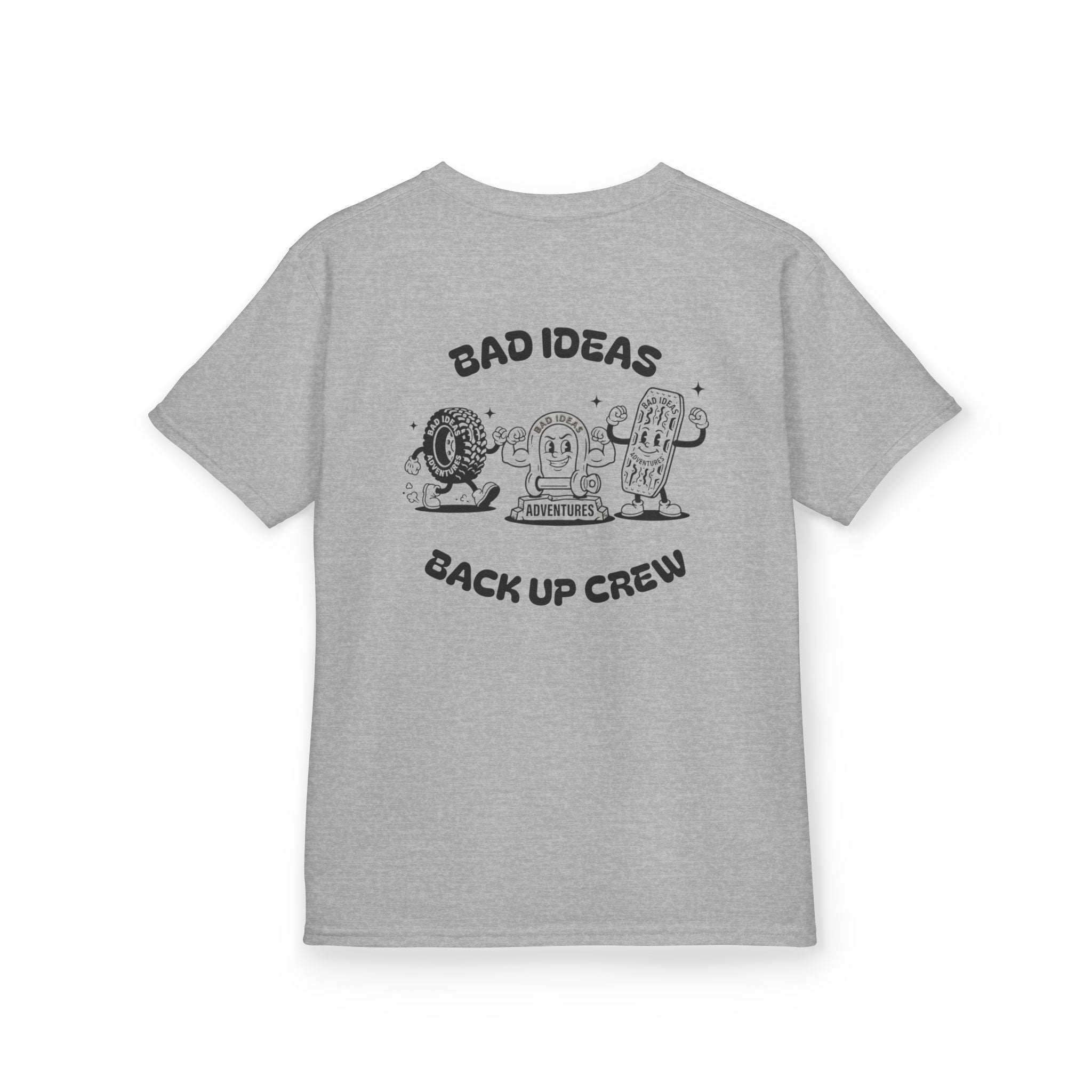 Tommy the Tyre - BAD IDEAS BACK UP CREW - KIDS TEE