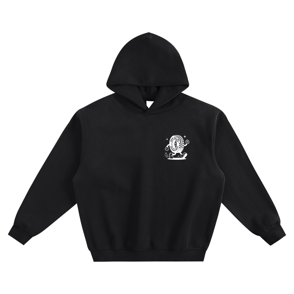Bad Ideas Tyre Logo - Fleeced Boxy Hoodie
