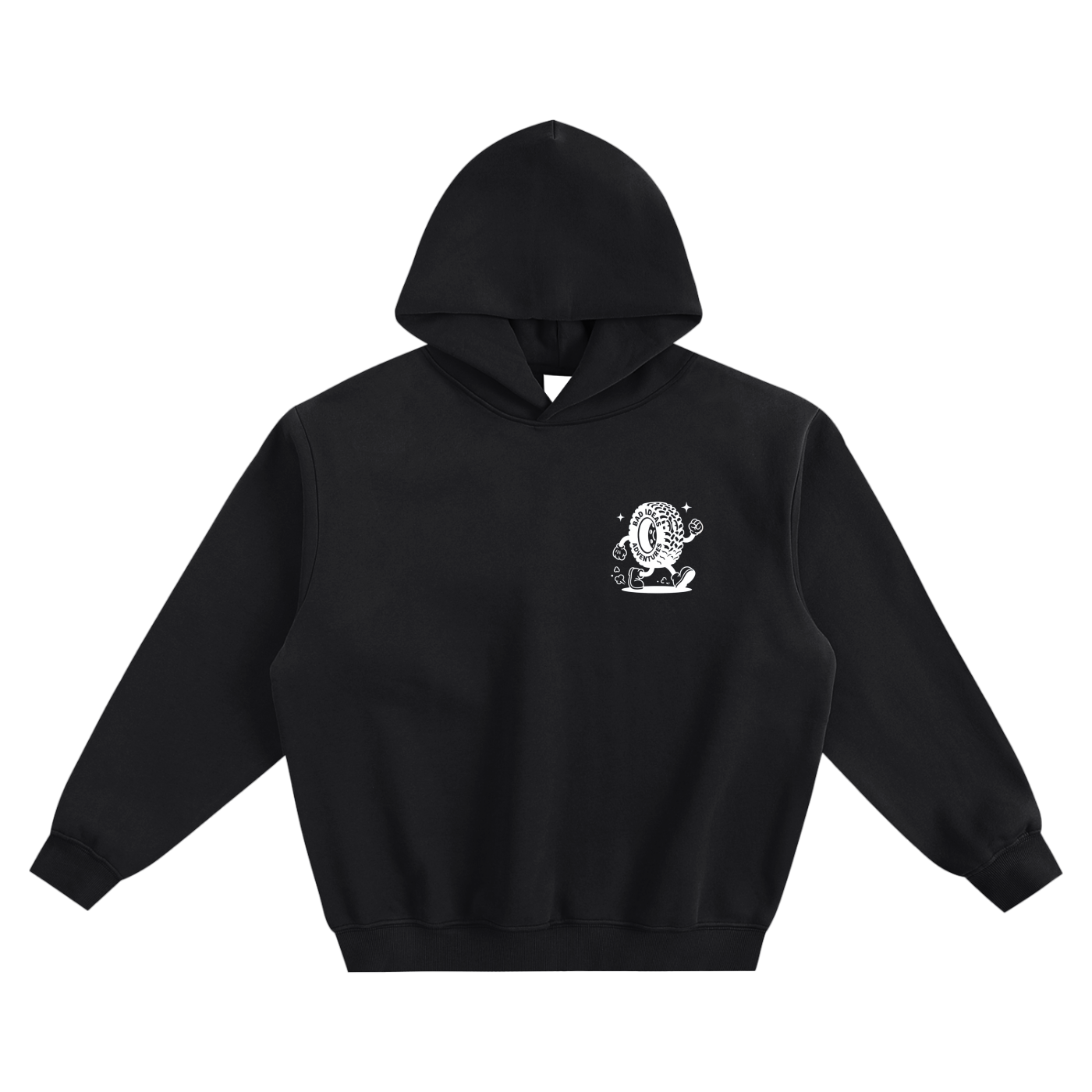 Bad Ideas Tyre Logo - Fleeced Boxy Hoodie